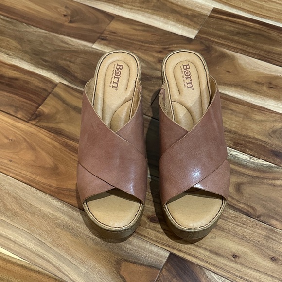 Born Shoes - Born Women's Brown Leather Mules